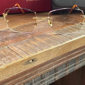 Woman’s Cartier sunglasses with prescription lenses.